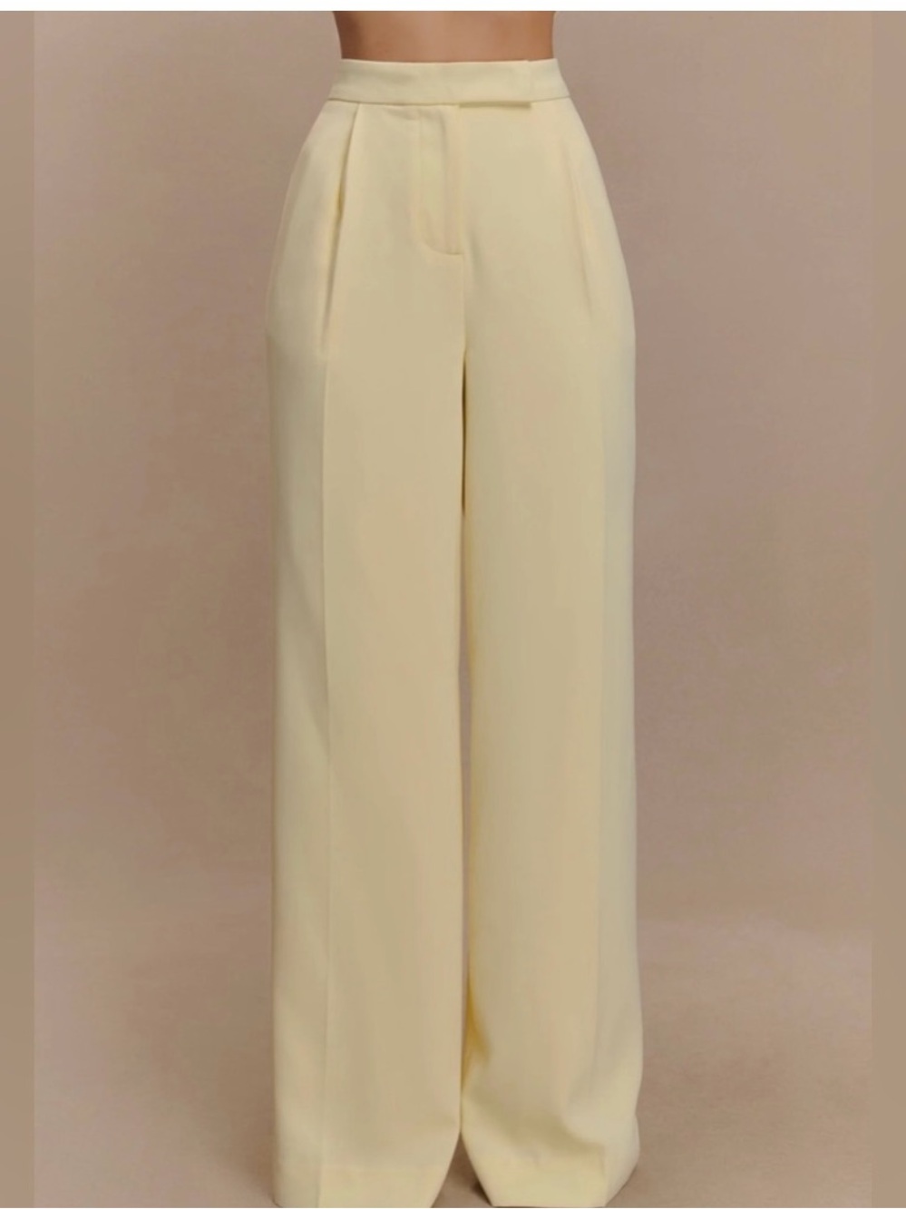 Meshki Cream High-Rise Wide-Leg Trousers